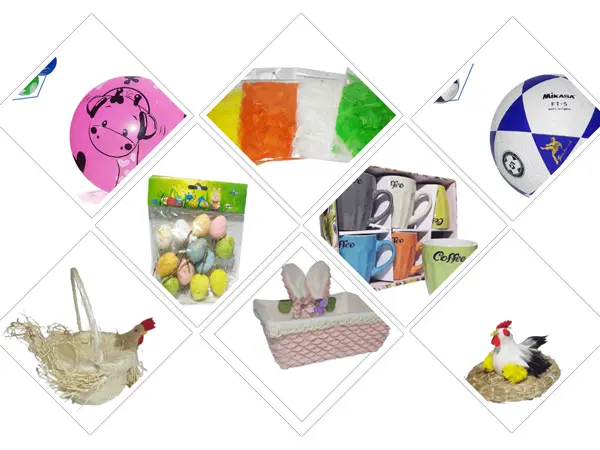 dečije gumene lopte i uskršnja dekoracija