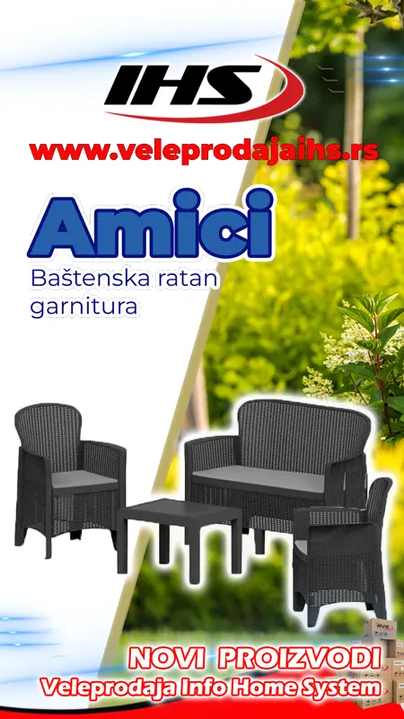 baštenska garnitura od ratana za četiri osobe amici