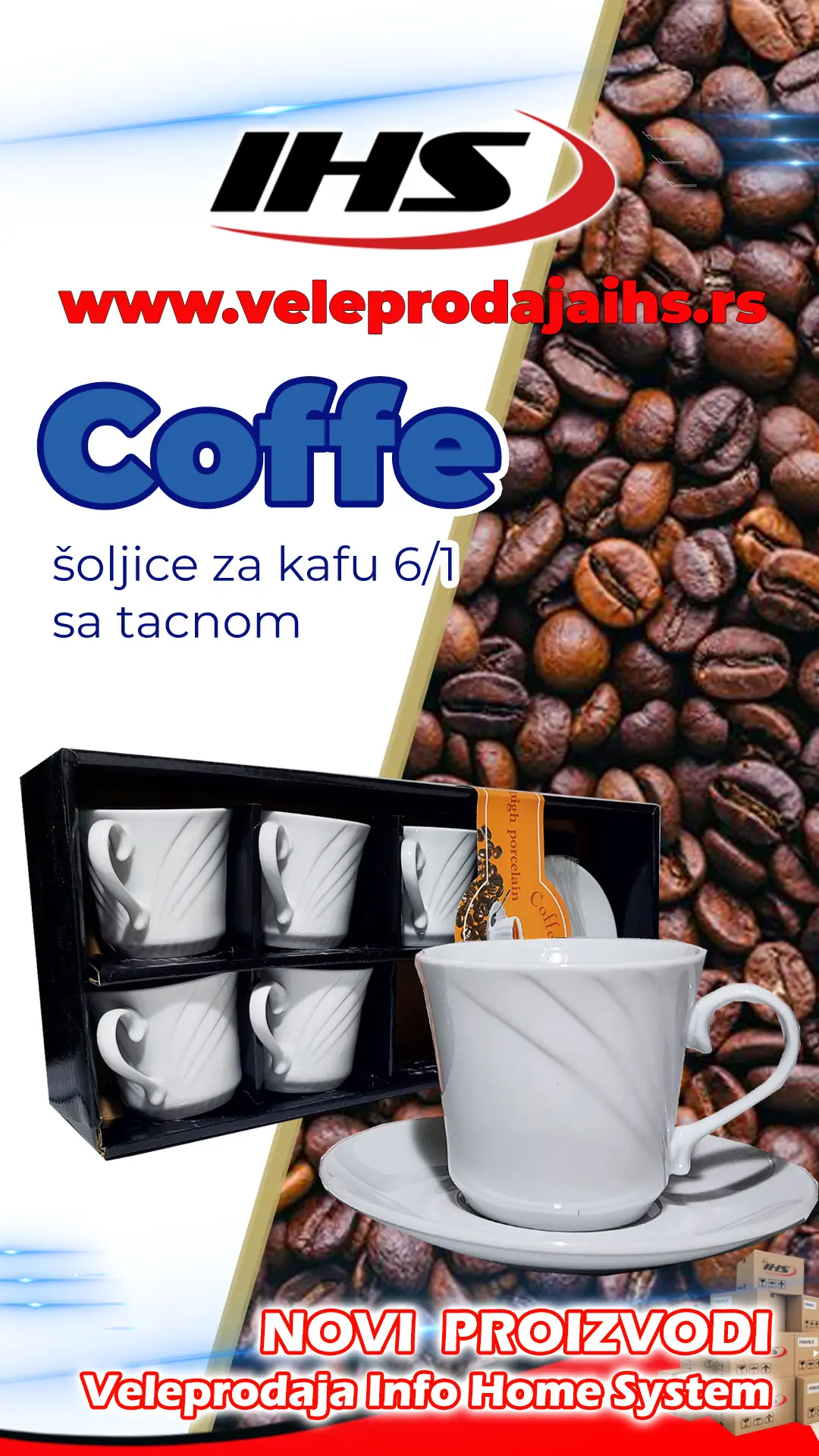 reklamni flajer za šoljice za kafu u veleprodaji info home system